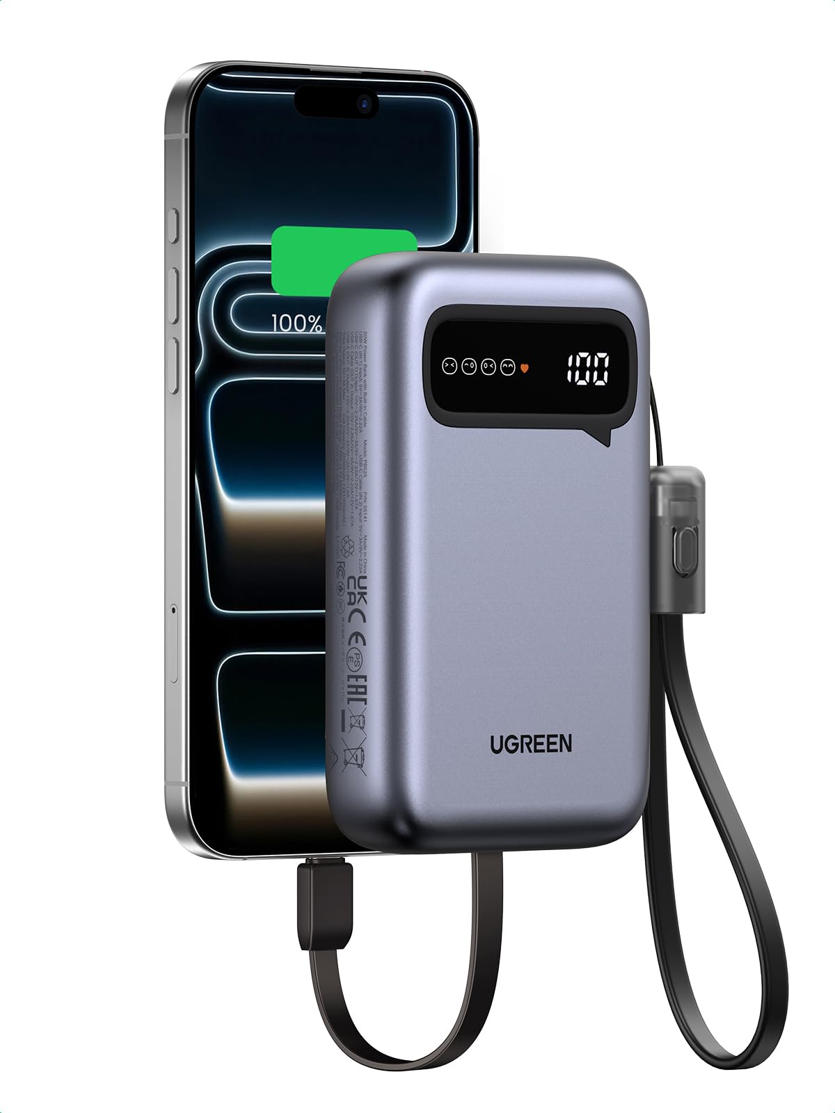 UGREEN Zapix 22.5W Batterie Externe 20000mAh Power Bank Charge Rapide 20W