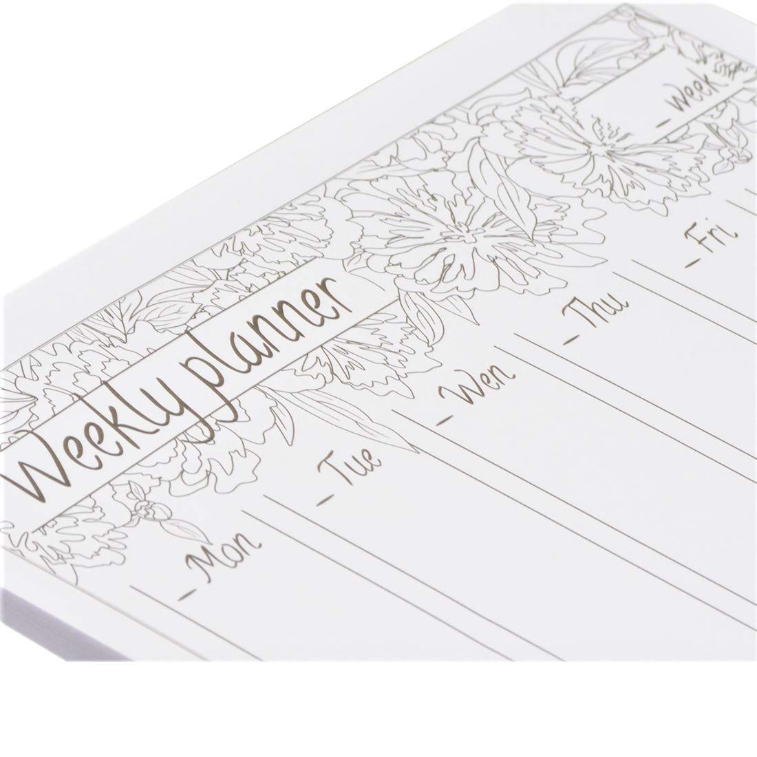 COI DOODLING UNDATED Desk PAD| Calendar for Writing| Paper| Tear-Off Sheets for Dates & Notes| Daily Planner & Weekly Overview| to DO List- Table Organizer 1