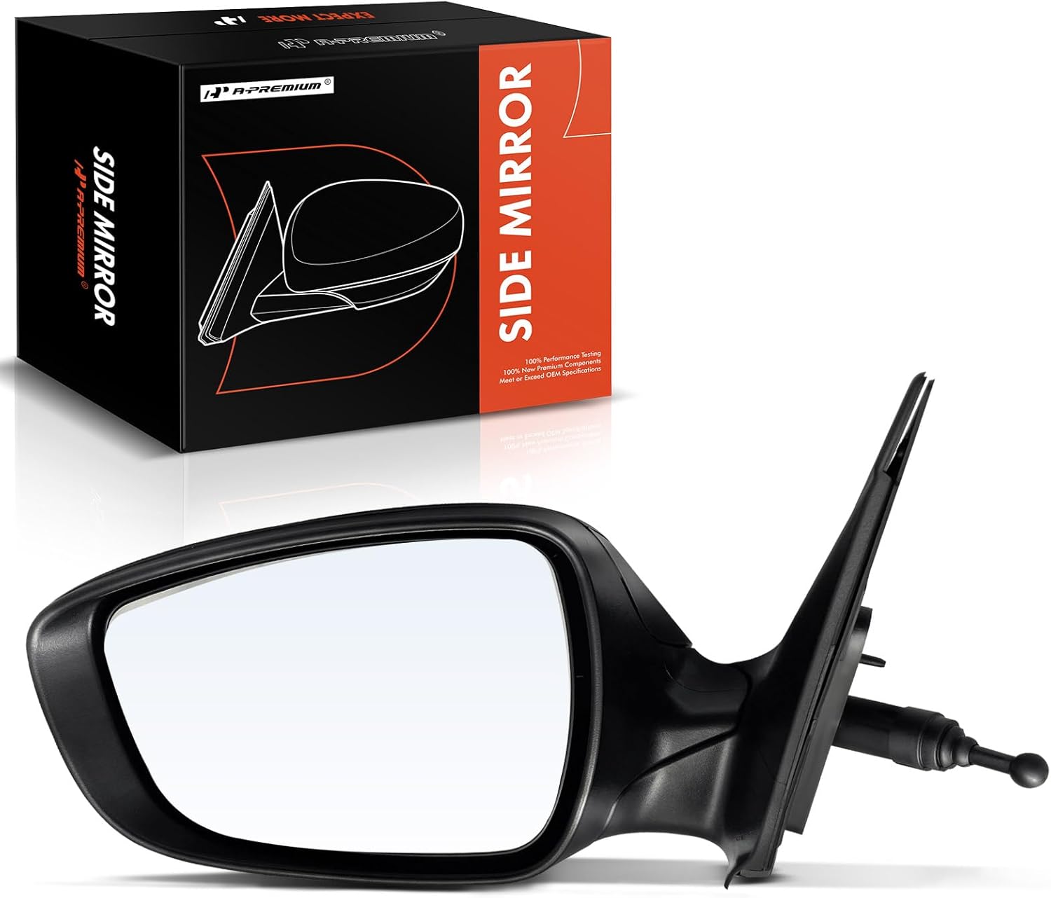 A-Premium Driver Side Manual Door Mirror - Compatible with Hyundai Accent 2012-2017 - Non-Heated Manual Folding Black Outside Rear View Mirror - Replace# 876101R200