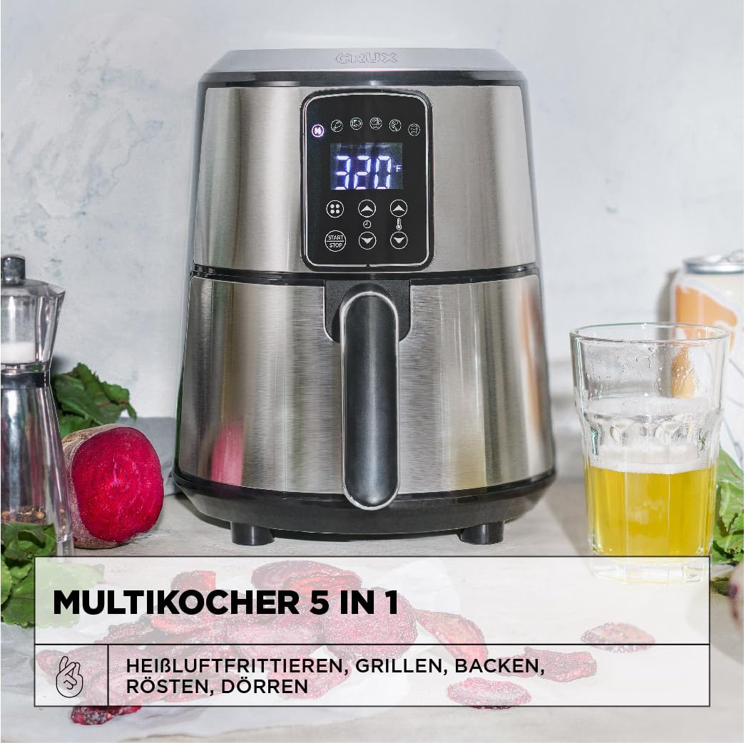 aeco Cube 2.0 Mini Airfryer – compacte heteluchtfriteuse, 2L, 5 kookfuncties, 60 min. timer, antiaanbaklaag, 80% minder olie, energiezuinig