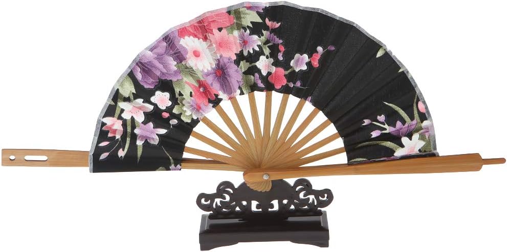 Vintage Art Style Folding Fan Stand Display Base Holder Home Office Table Decor image 3