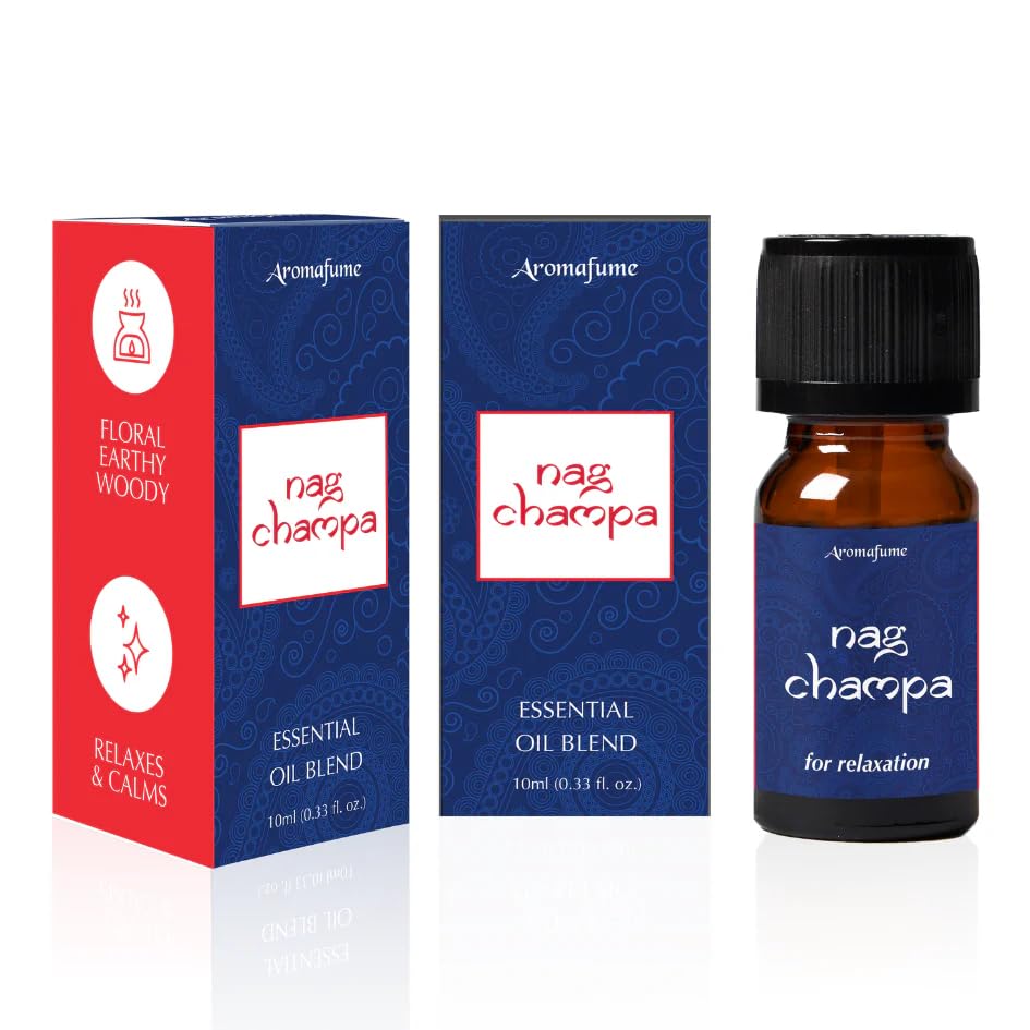 Nag Champa Essential Oil Diffuser Blend by Aromafume | 30ml/1 fl oz | Made with Sandalwood, Jasmine, Ylang Ylang & Champa Flower extracts | Meditative