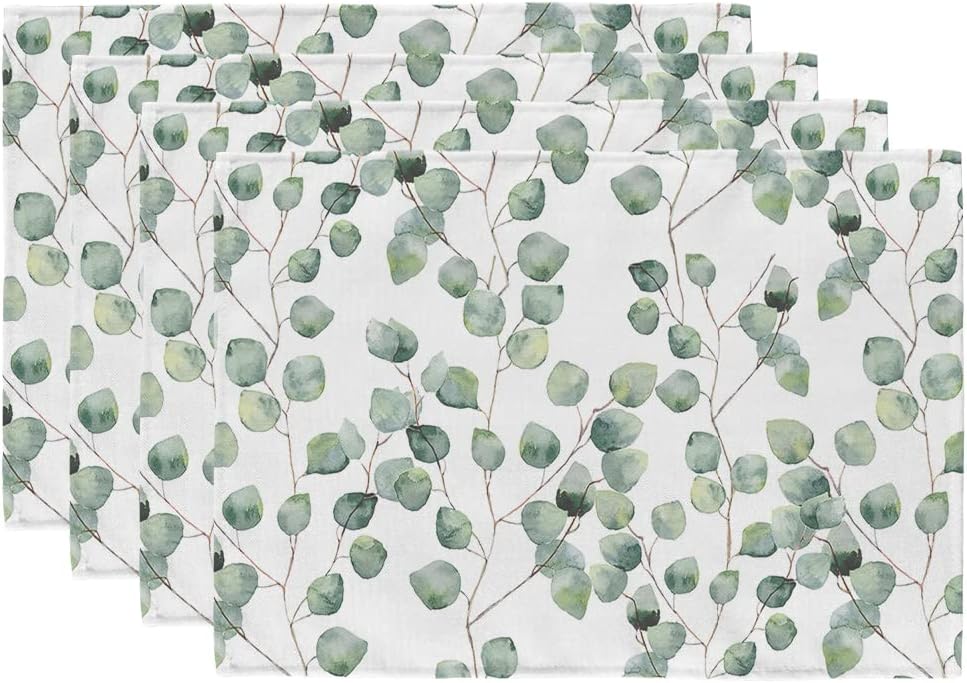 GEEORY Eucalyptus Spring Placemats 12x18 Inch Set of 4
