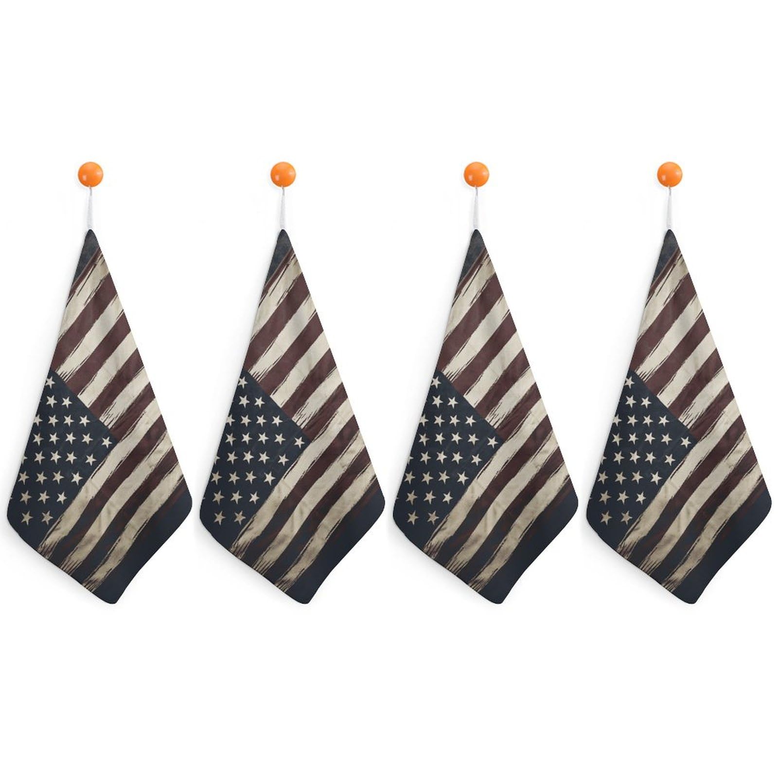 Serviette à main microfibre absorbante avec cordon imprimé drapeau américain