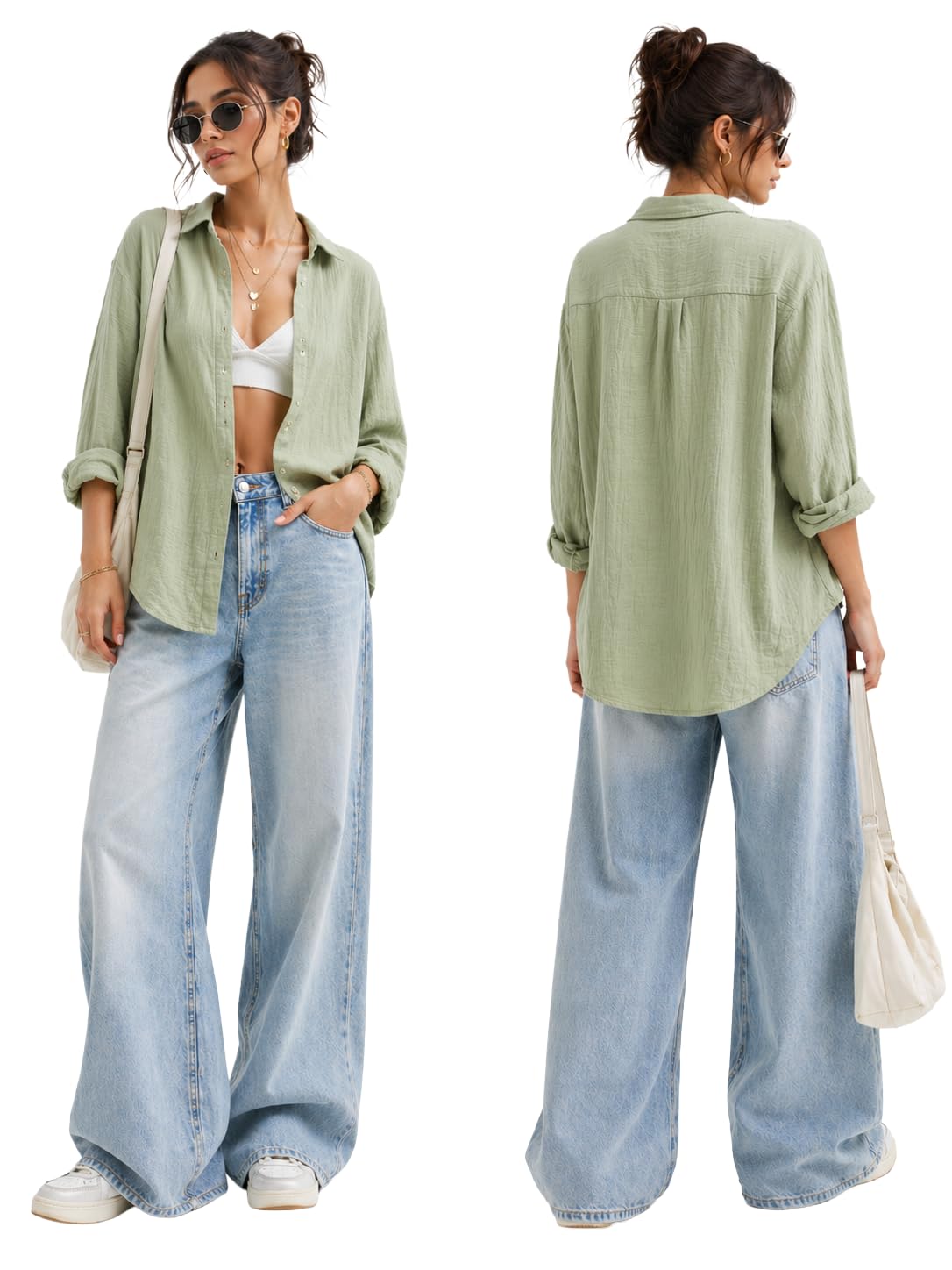 Women Cotton Shirt | Casual Shirt's for Women | Long Sleeve Button Down Casual & Office Wear Shirt for Girls-picture-25