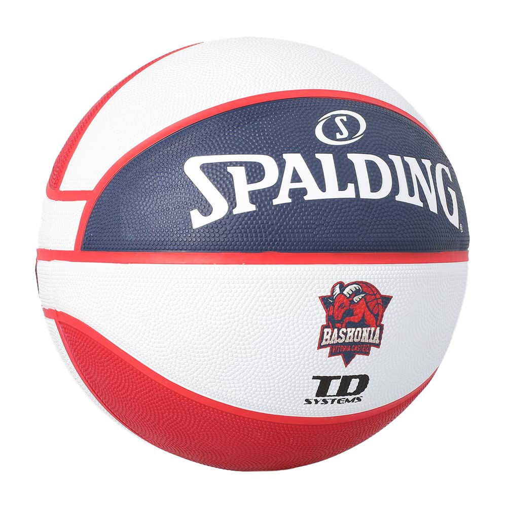 Spalding - EUROLEAGUE Team SZ7 - Baskonia Vitoria Gasteiz - Balón de Baloncesto - Tamaño 7 - Baloncesto - Material: Goma - Exterior - Antideslizante - Excelente Agarre - Muy Resistente
