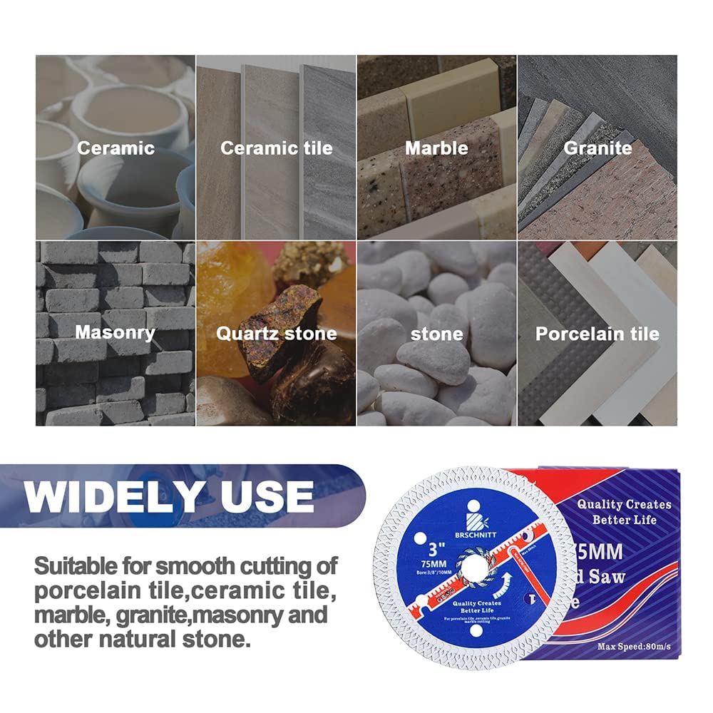 Disco Diamantato 115mm BRSCHNITT Super Sottile - Per Taglio Gres Porcellanato, Granito E Marmo - Foto 3