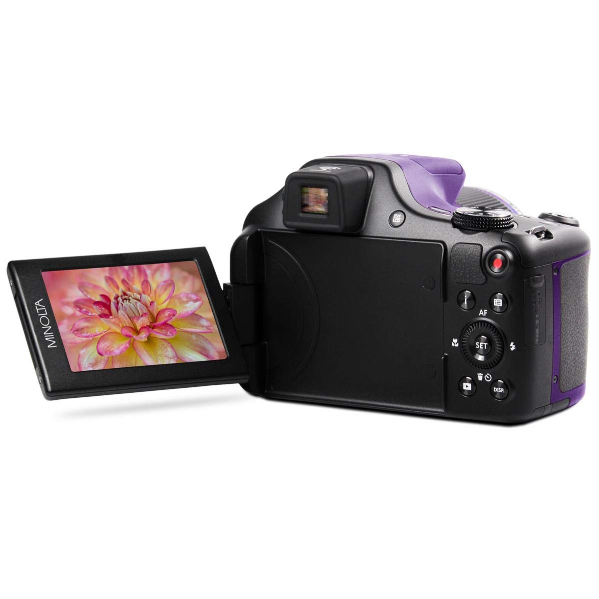 Minolta MN53 Fotocamera Digitale Compatta Rossa – Zoom 53x E Video Full HD – Include Scheda 16GB E Accessori