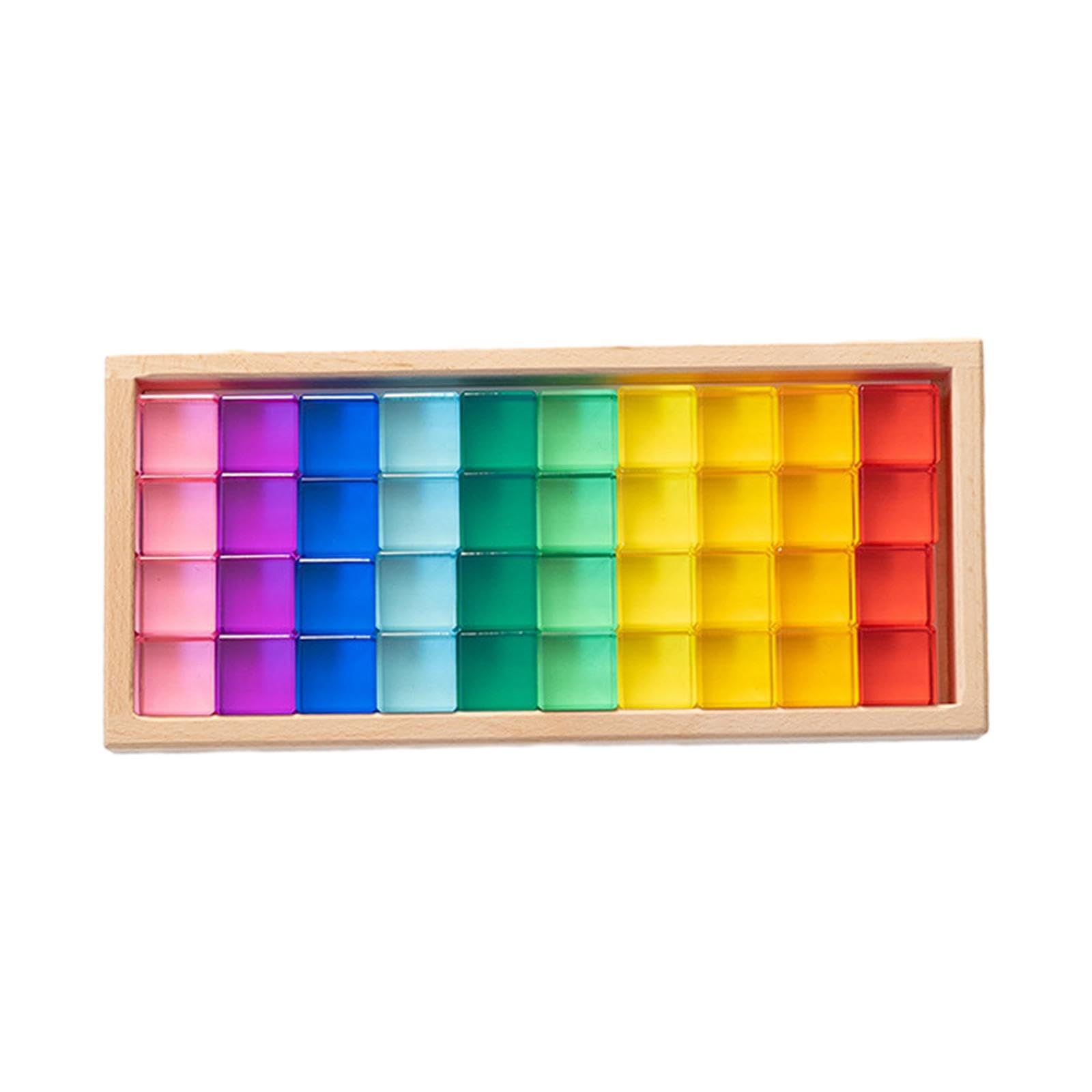 Set di Costruzioni per Bambini, Cubo, Gioco di Impilamento, Acrilico per Ragazzi, 40 pezzi, Taglia unica