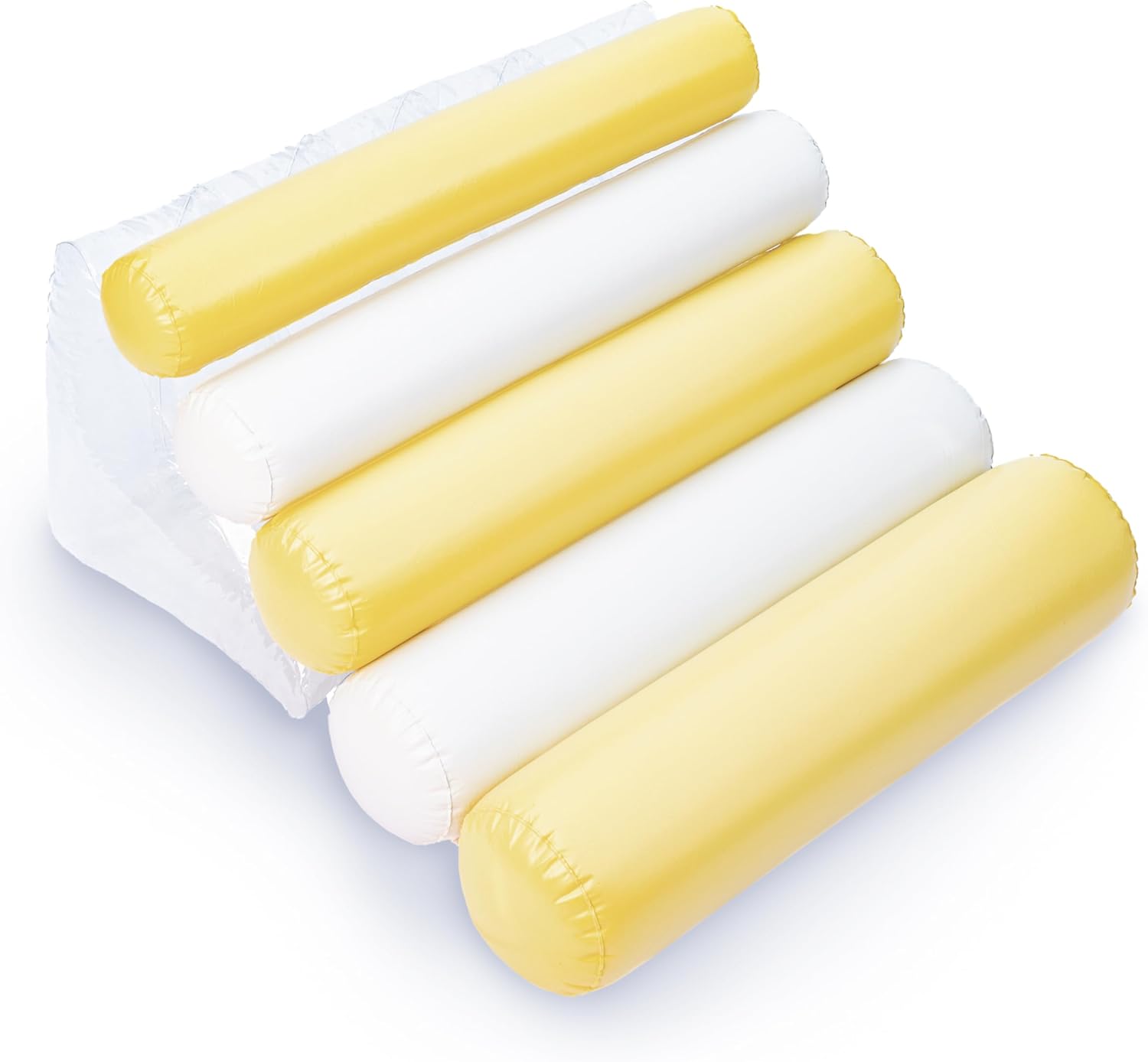 Comfy Floats Inflatable Leisure Chair - Modern Pool Float for Adults - Pool Lounger Float with Fun Design - Yellow and White