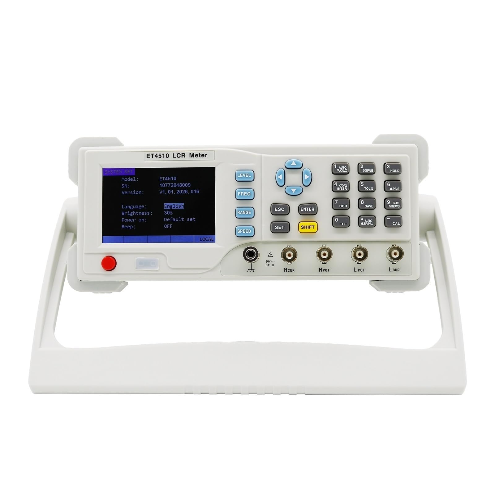 Multímetro medidor LCR profesional, comprobador de capacitores digitales, puente escritorio, 10 Hz a 100 kHz,Medir con precisión(ET4510)