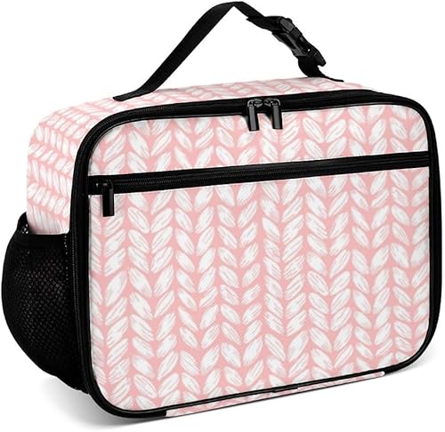 Trenzas de punto reutilizables para almuerzo, bolsa de almuerzo aislada, bolsa enfriadora, lonchera para comida y alimentos, bolsa de mano para