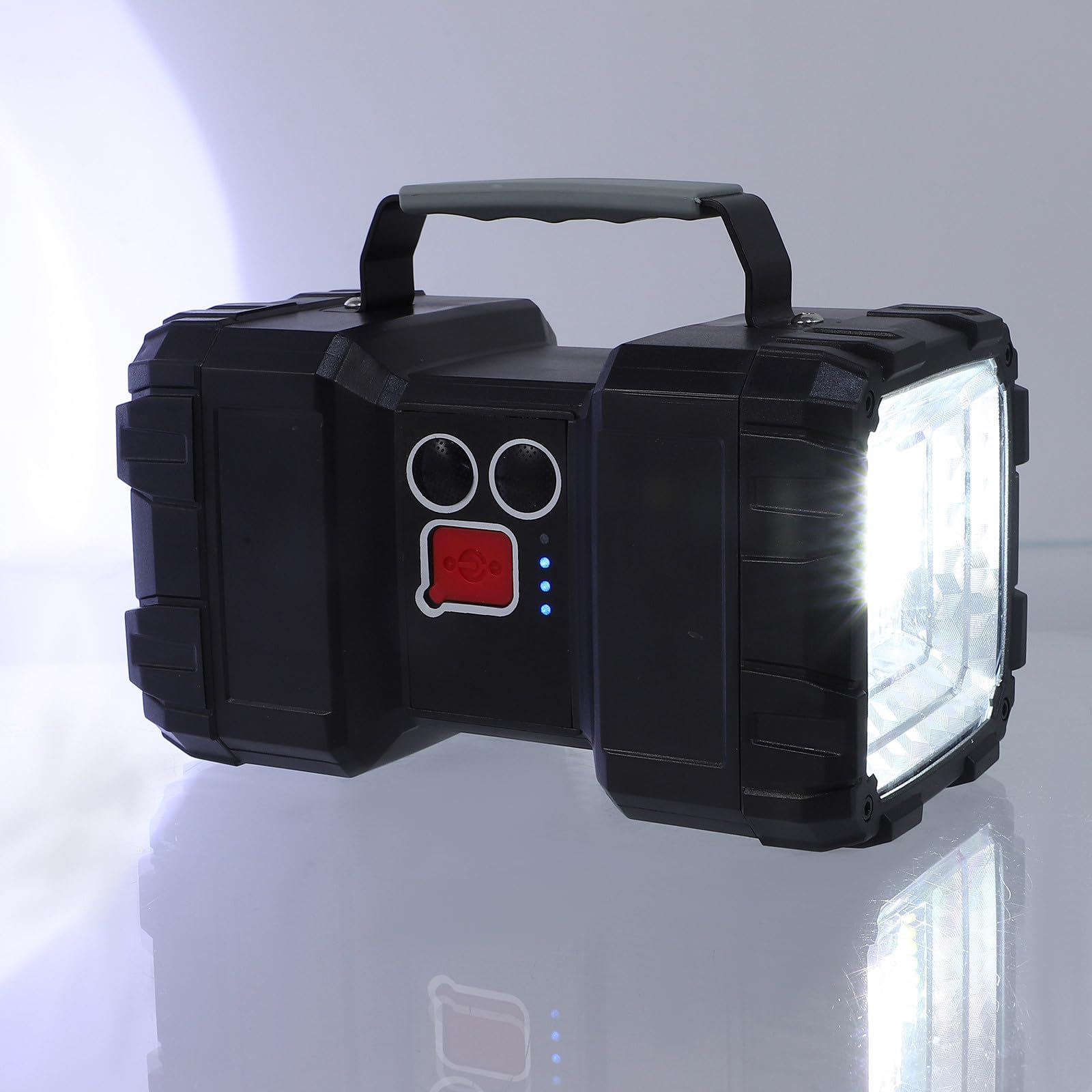 Torcia Ricaricabile LED L2+45smd 50w, Faretto Portatile Nero | Ipx4, Abs Antiurto, Display Batteria, 3 Livelli Spot e 4 Modalità Flood