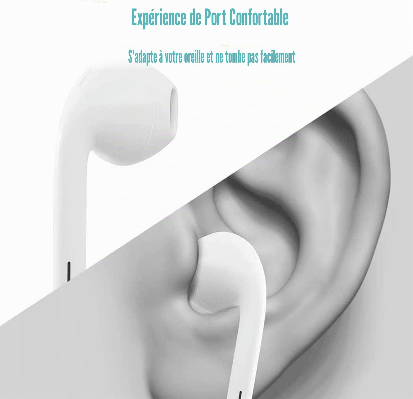 Lot de 2 écouteurs Lightning avec câble, certifiés Apple MFi pour iPhone 14/14 Plus/13/12/11/8/7 X Pro Max, écouteurs intra-auriculaires HiFi Audio Stéréo