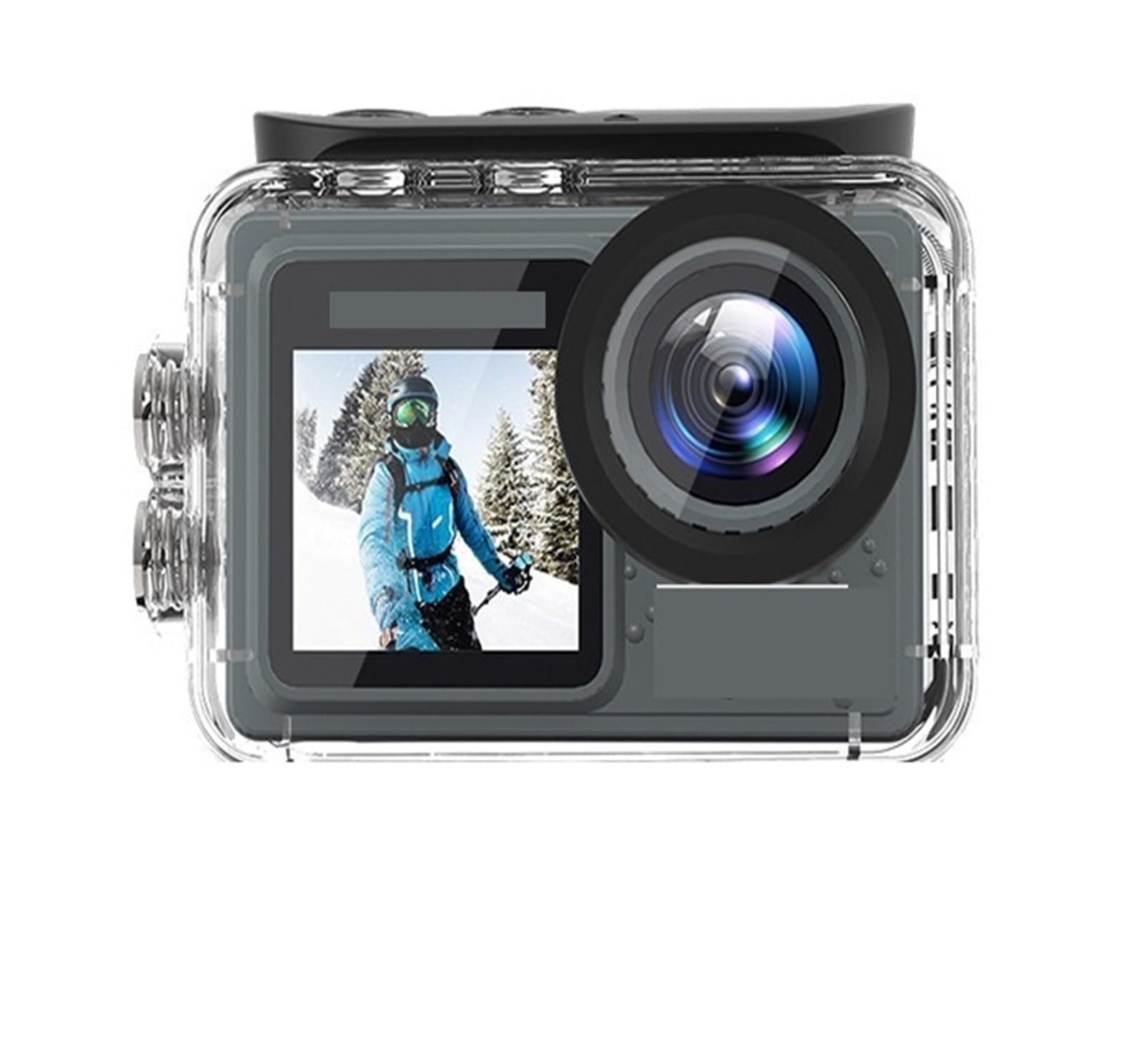 Action Camera, Action camera 5K, anti-shake, sport cam, doppio schermo, mini telecamera subacquea, grandangolo 170° con telecomando,per Ciclismo, Moto
