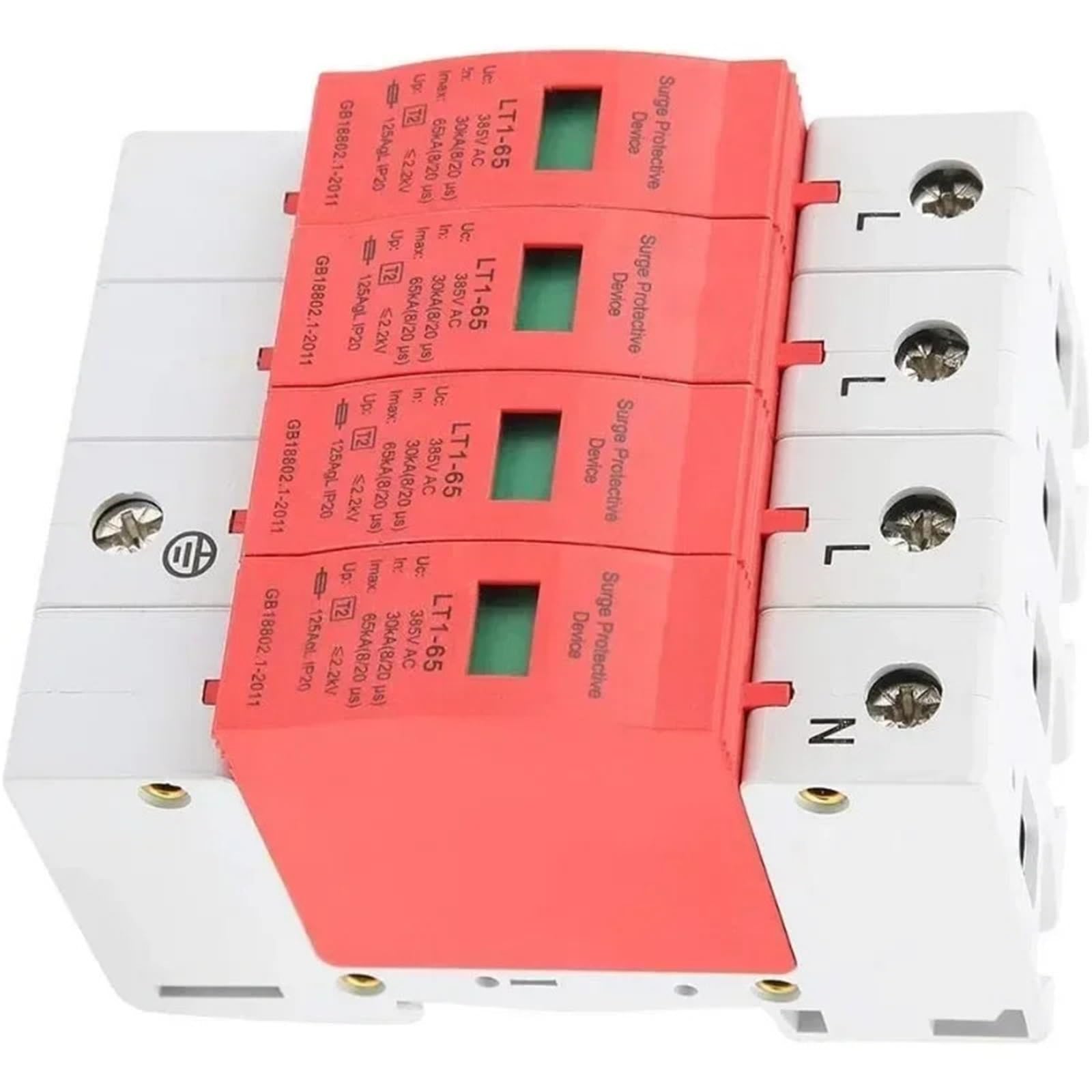 Ochrona przeciwprzepięciowa AC, urządzenie przeciwprzepięciowe w domu, zabezpieczenie niskiego napięcia 4P 80KA385V do ochrony odgromowej na szynie DIN