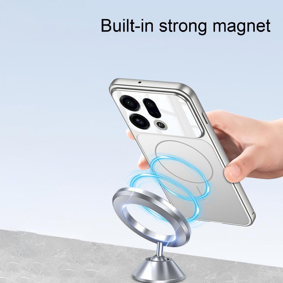 COQUE Custodia Find X9, copertura completa della fotocamera, anello magnetico integrato per compatibilità con la ricarica wireless, custodia anticaduta per telefono per Oppo Find X9-Nero