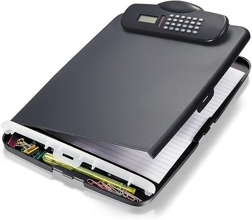 Estuche para portapapeles con calculadora, color carbón (83306)
