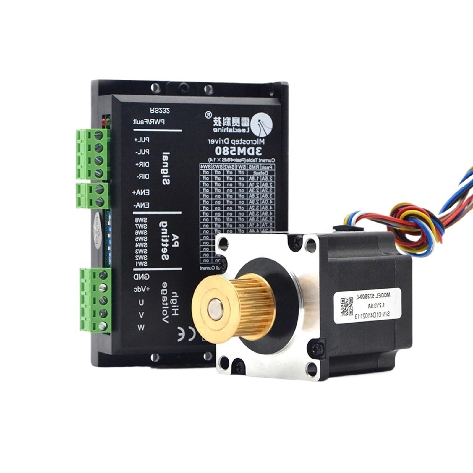 EKFBQBGW 3 Phase Stepper electronic starter 573S09-L 573S15-L+Stepper Driver 3DM580 for CO2 Engraving Cutting Machine(3DM580 573S09-L)
