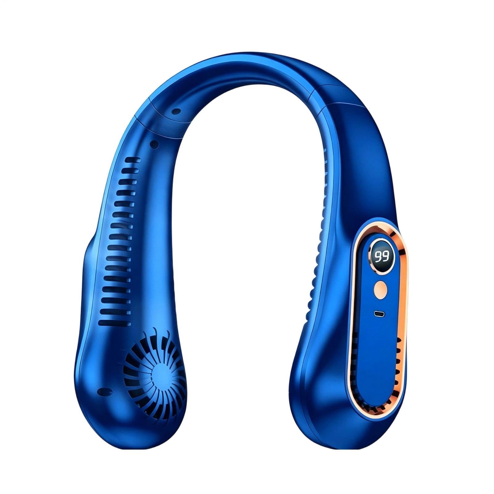 Tragbarer Nackenventilator – 1200 mAh wiederaufladbares Gerät, tragbarer persönlicher Ventilator für Männer und Frauen, Sommerreise, , Büro, Arbeit, Urlaub, Verwendung eines Kühlgeräts