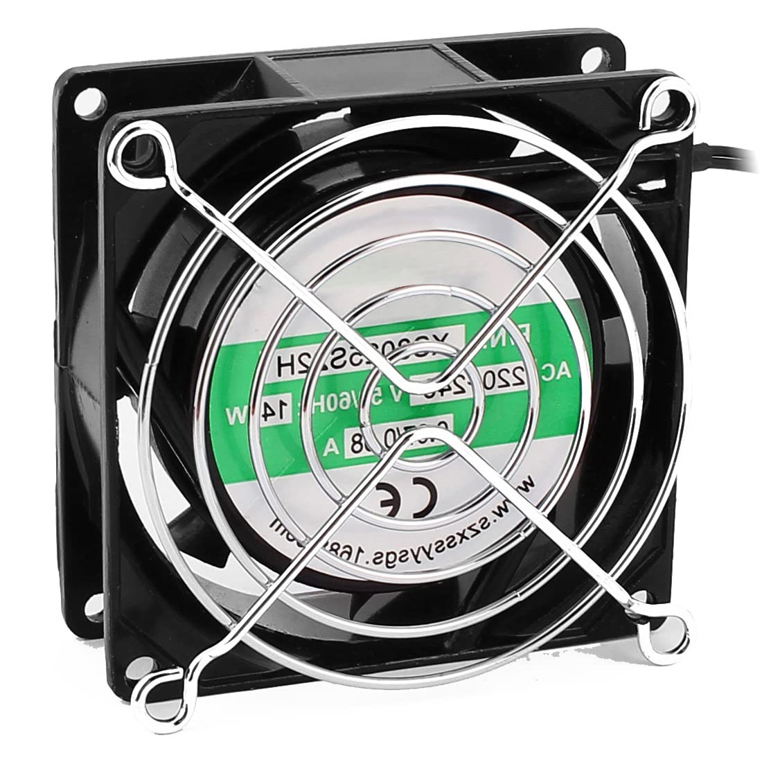 PATIKIL 80mmx80mmx25mm Raffreddamento Ventola, 7 Palette Computer Ventole con Metallo Dito Guardia e Polvere Schermo Rete, AC 220V-240V 0,07-0,08A