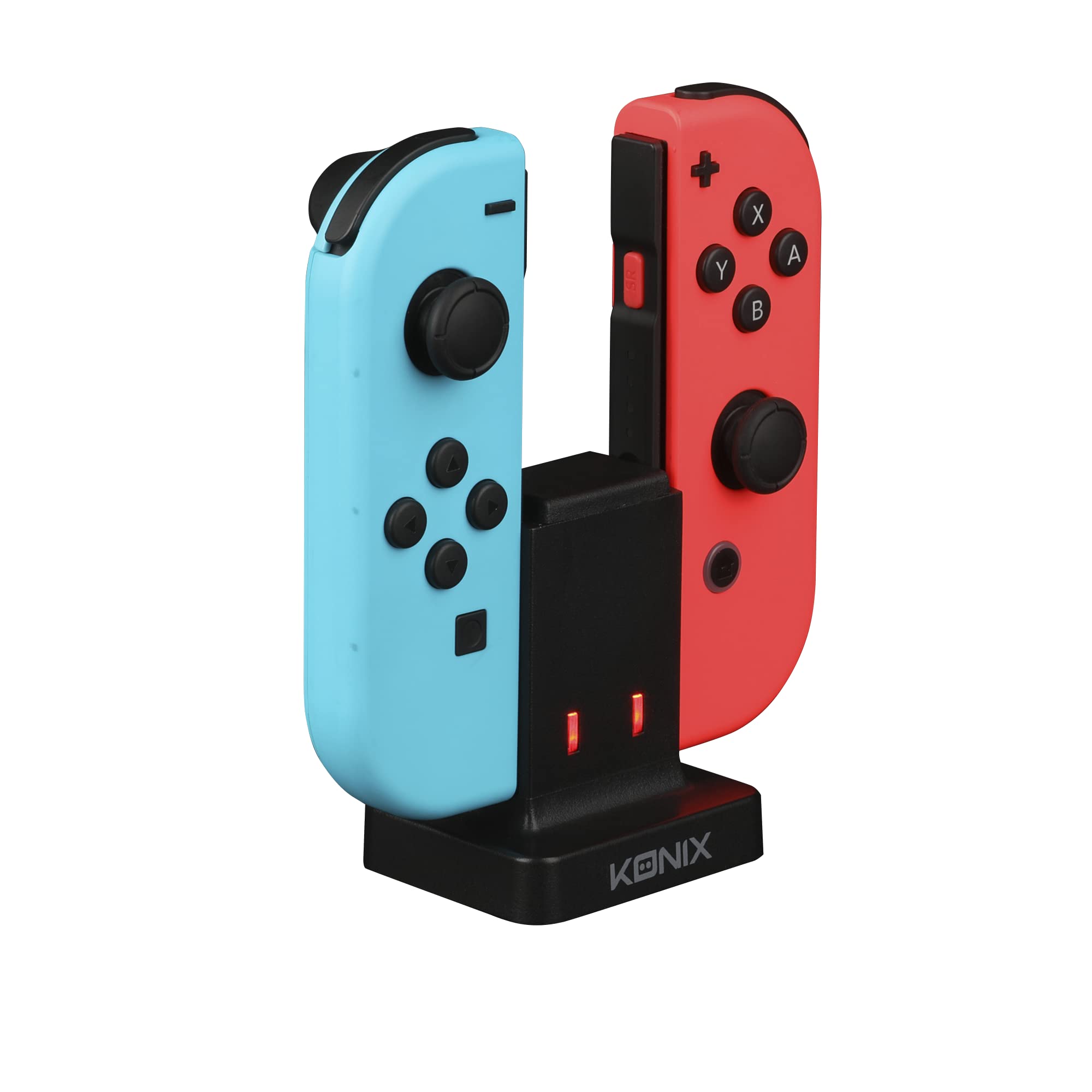 Konix Mythics Soporte Base de Carga rápida para mandos Joy-con Nintendo Switch y Switch OLED - Cable de 50 cm - Negro