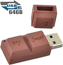 Clé USB 64Go Fantaisie Clef USB Chocolat 2.0 Flash Drive Stockage Mémoire Bon Cadeau