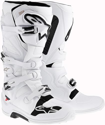 Alpinestars Tech 7 - Botas para hombre, Motocicleta, 13, Blanco