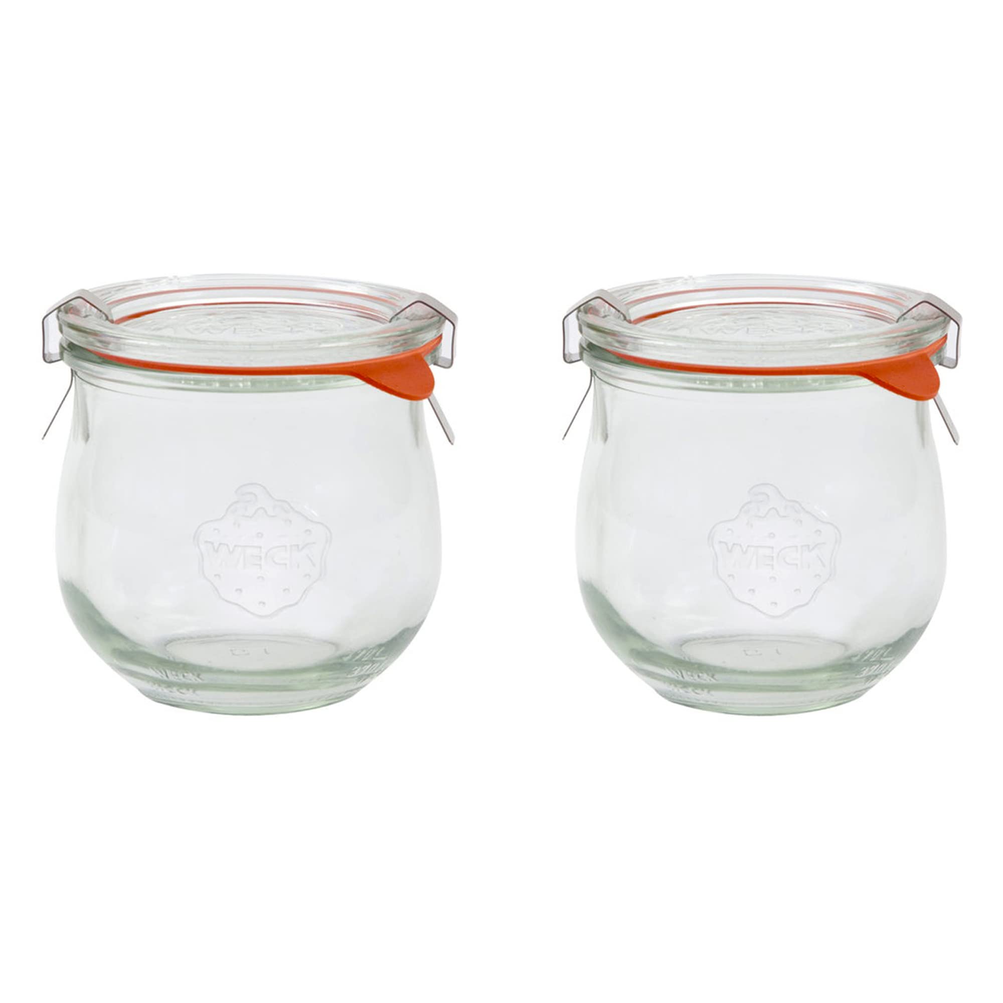 EcoBaker X2 WECK 746 370ml Tulip Storage Jar Including Glass Lid, Seal & Clamps for Sourdough, Preserving, Canning, Yoghurt, Kimchi, Jam