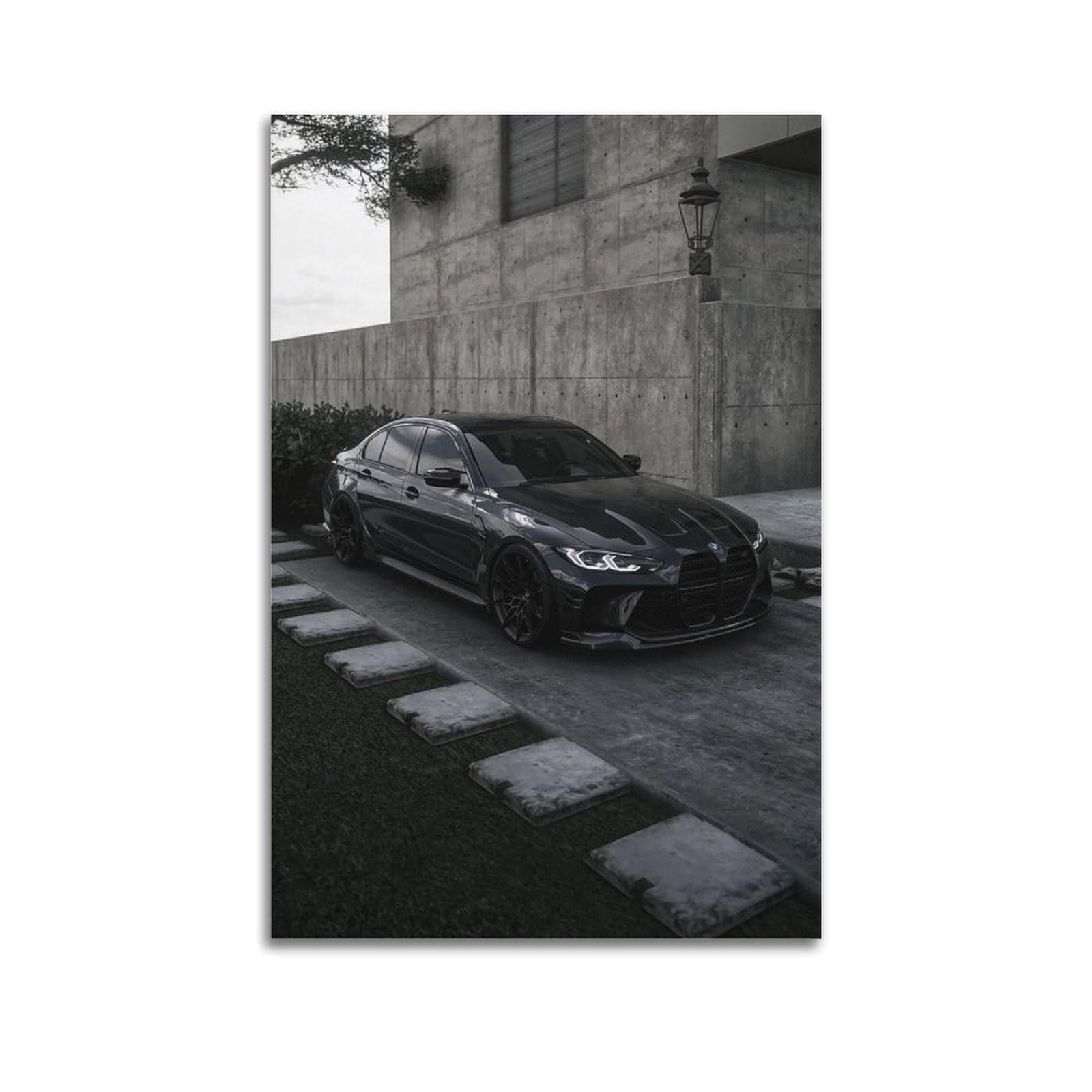 XKUGA German Racing Drift Poster M3 G80 Competition Supercar Modern Decorative Canvas Prints - Ideal Wall Art for Family, Man Cave, Game Room, Boys & Girls Bedroom 24x36inch(60x90cm)