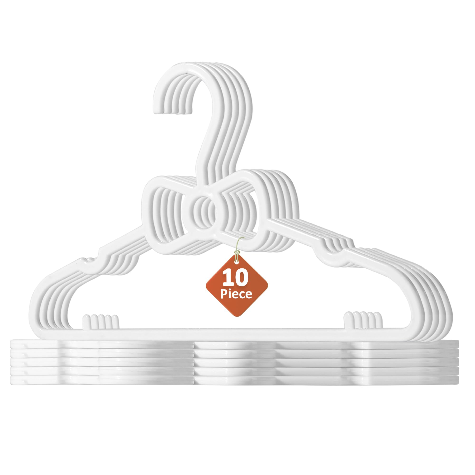 Kuber Industries 10 Pcs Small Baby Hangers for Clothes Hanging | Easy Organization Kids Hangers for Clothes & Nappies | Convenient Cloth Hangers for Wardrobe | White-image-41