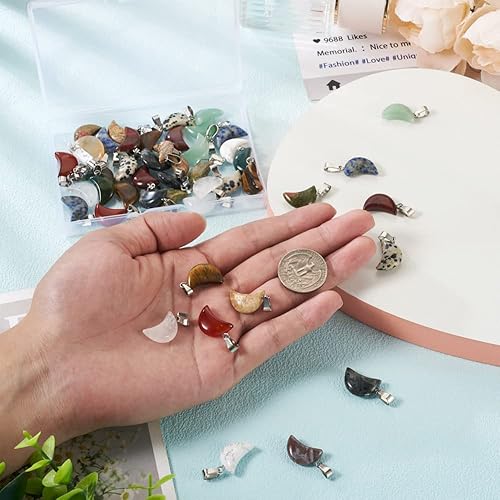 Miniatura 10 de Fashewelry Colgantes colgantes de cristal curativo, Piedra, Ojo de Tigre Ágata Jaspe