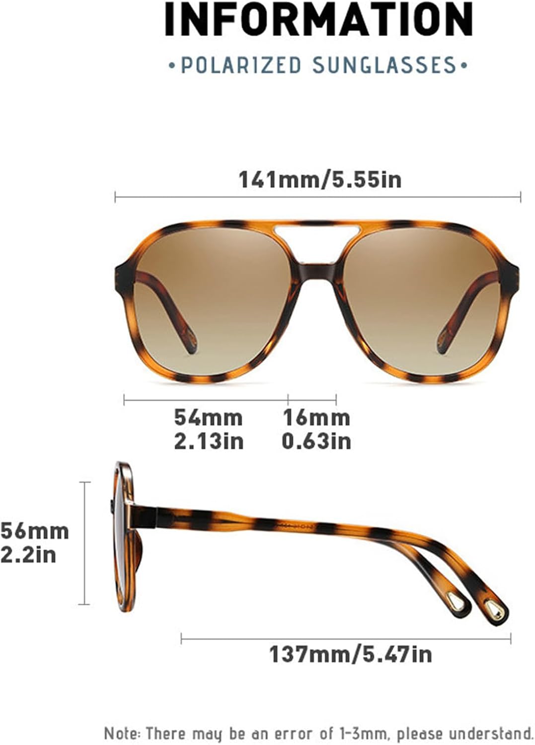 willochra Polarized Oversized Pilot Sunglasses Women Men Vintage Double beam Shades Eyewear Trendy Popular Sun Glasses - Image 5