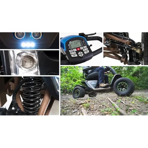 Pride Mobility Baja Wrangler 2 BA400 Scooter 75 or 100 AH, Outdoor 4-Wheel Travel Electric Mobility Scooter for Adults, 350 lbs. WC, Up to 11 or 11.4 MPH, 18.6, 22.6 or 24.2 Miles Range Per Charge