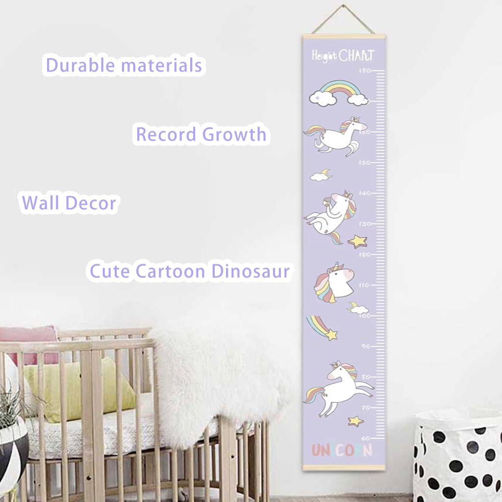 SNOWIE SOFT Cartoon Unicorn Growth Chart For Kids 60-180Cm Wall Hanging Growth Chart For Kids & Teenagers Canvas Cartoon Growth Chart Waterproof Canvas Growth Chart For Kid's Room,1 Count,Purple - Image 6 thumbnail