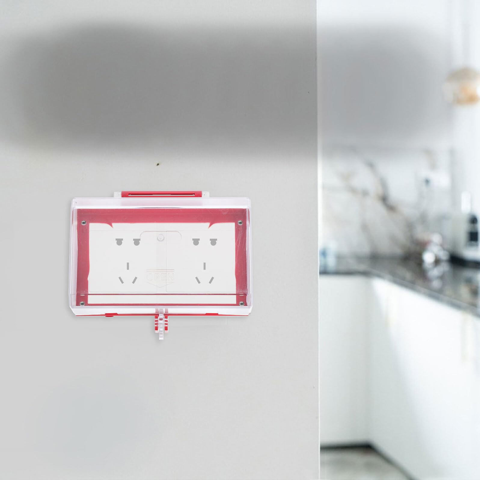 Hemobllo 4 Stück Teiliges Abschließbarer Steckdosenschutz Wasserdichte Transparente Elektrische Schutzbox für Wandsteckdosen Stoßfest und Kindersicher Geeignet für Innen Außenbereiche Wie
