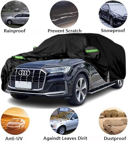 Miniatura 5 de Fundas impermeables para automóvil compatibles con Audi Q7SQ7 2006-2023, para todo tipo de clima, ajuste personalizado, con puerta con cremallera