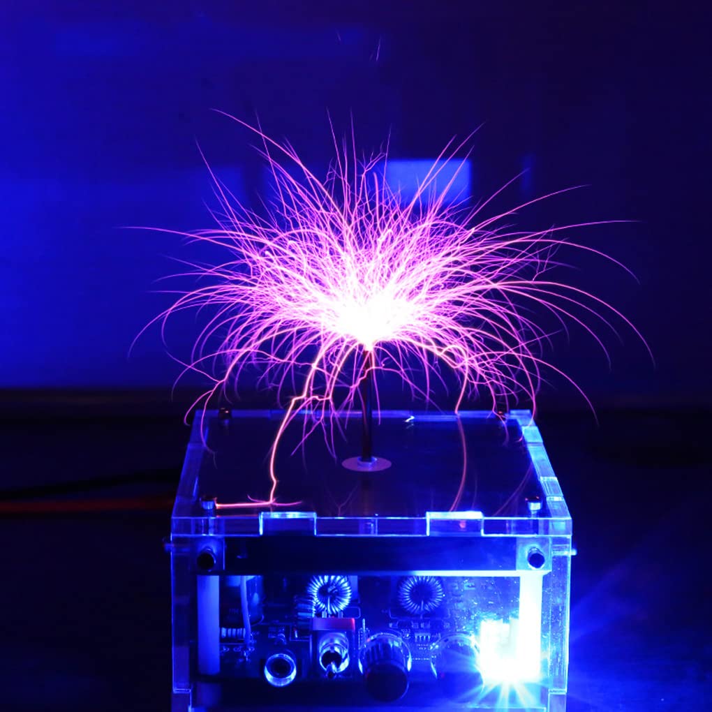 Musica da 60w Tesla Coil Bluetooth Flat Coil Tesla Arc Plasma Speaker ESPERIENTO di TRANSIMENTO Wireless Tesla Coil Science Education Desktop Toy Desktop Modello 63V,60W