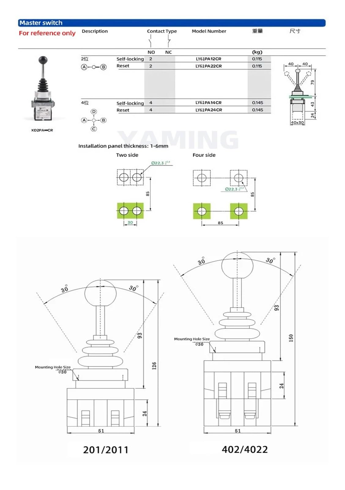 1 sztuk zresetować dwa czterokierunkowe automatyczne blokowanie Power Lever selektory przełączania przełącznika poprzecznego (PA-Four Side Locking)