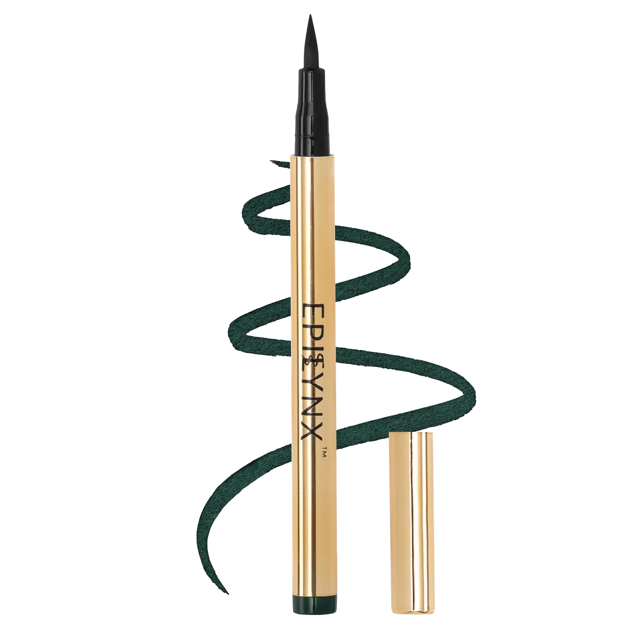 Liquid Eyeliner - Hypoallergenic Eyeliner with Fine Brush Tip, Long-Lasting Waterproof Eye Liner - Cruelty-Free, Vegan, Hypoallergenic, Gluten-Free, Smooth Application Liquid Eye Liner, Green 2mL