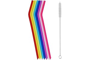 8 Pack Reusable Silicone Straws