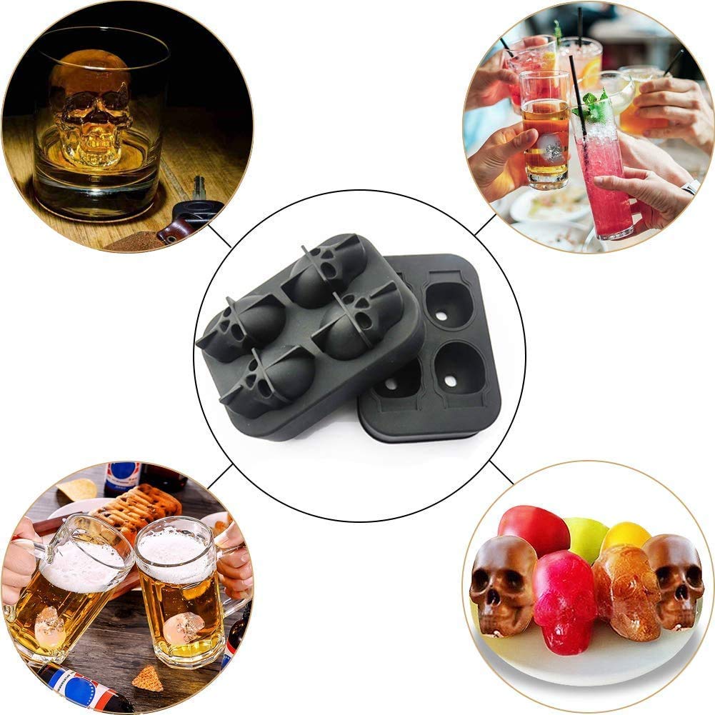 Skull Ice Cube Tray - Flexible Silicone Mould -7