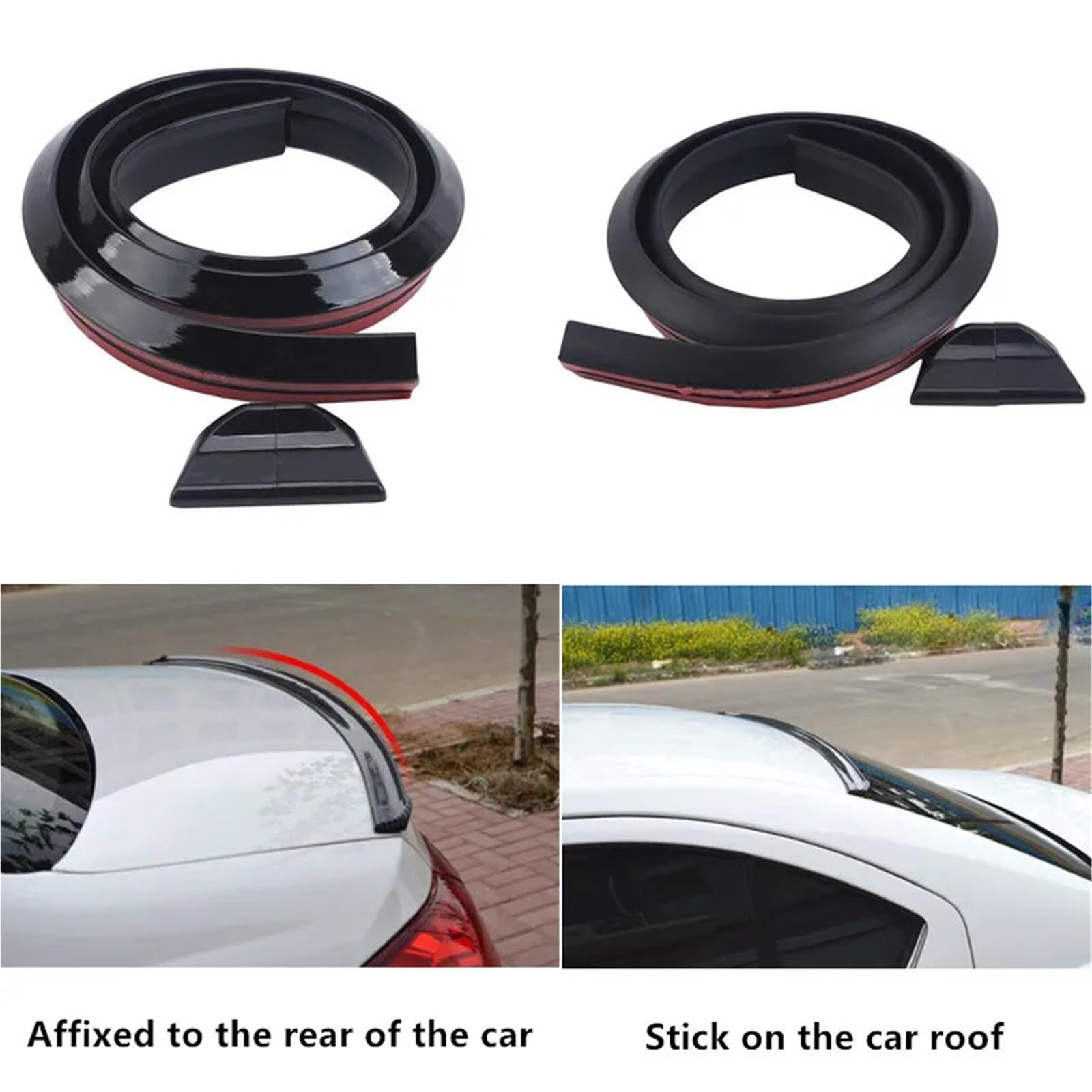 Spoiler universale per auto in fibra di carbonio 5D Ala styling fai-da-te Tutti i modelli di veicoli Spoiler Laterale per Auto(Carbon fiber grain)