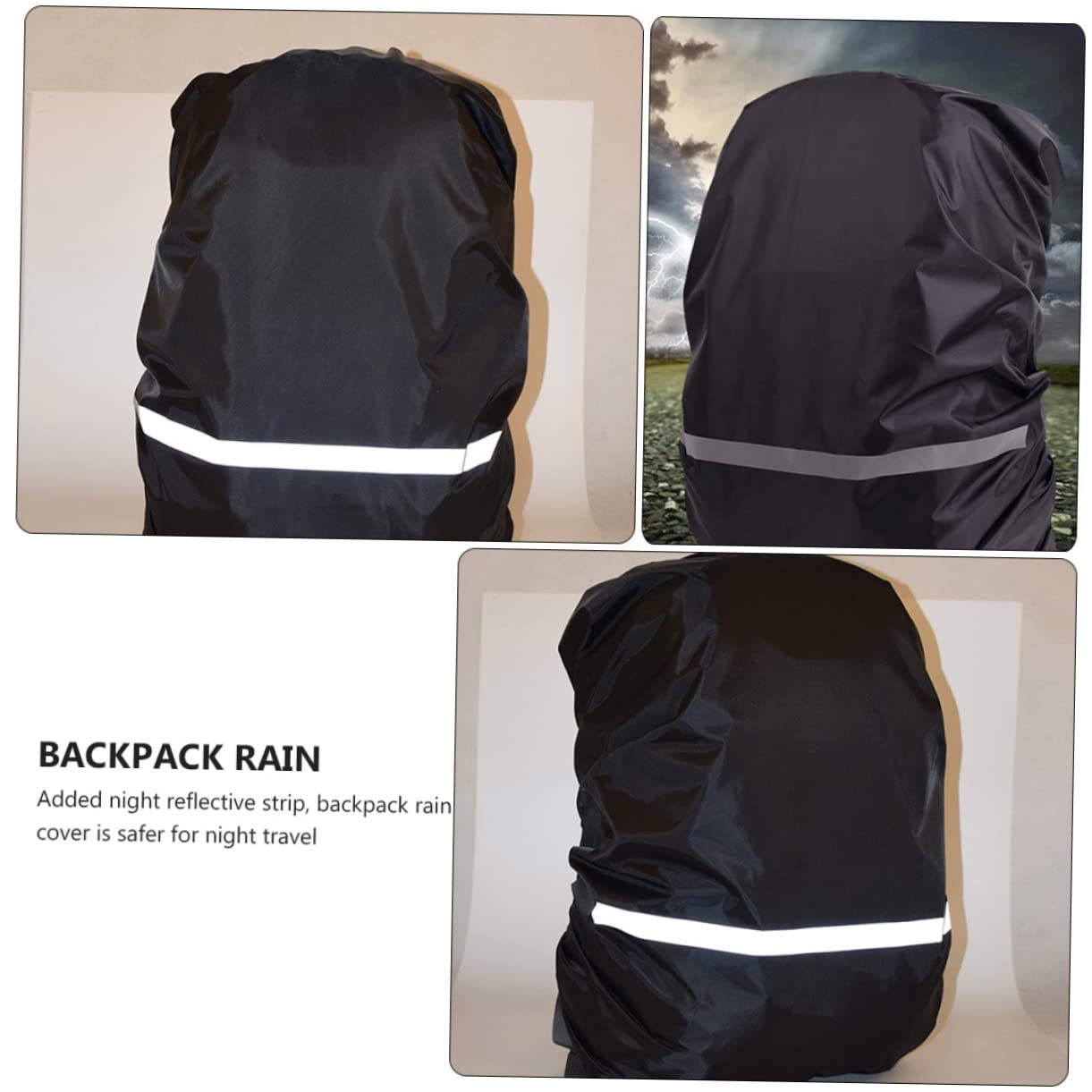 Mipcase Waterproof Backpack Rain Covers Reflective Stripes Night Safety Camping Cover Sturdy Stitching Elastic Edging for Hiking