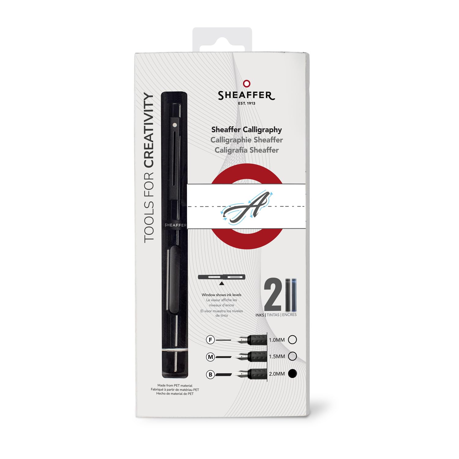 Sheaffer Calligraphy Matte Black Fountain pen with Black cap and Matte Black Trim in Hangsell | Broad Nib | Premium Fountain Pen