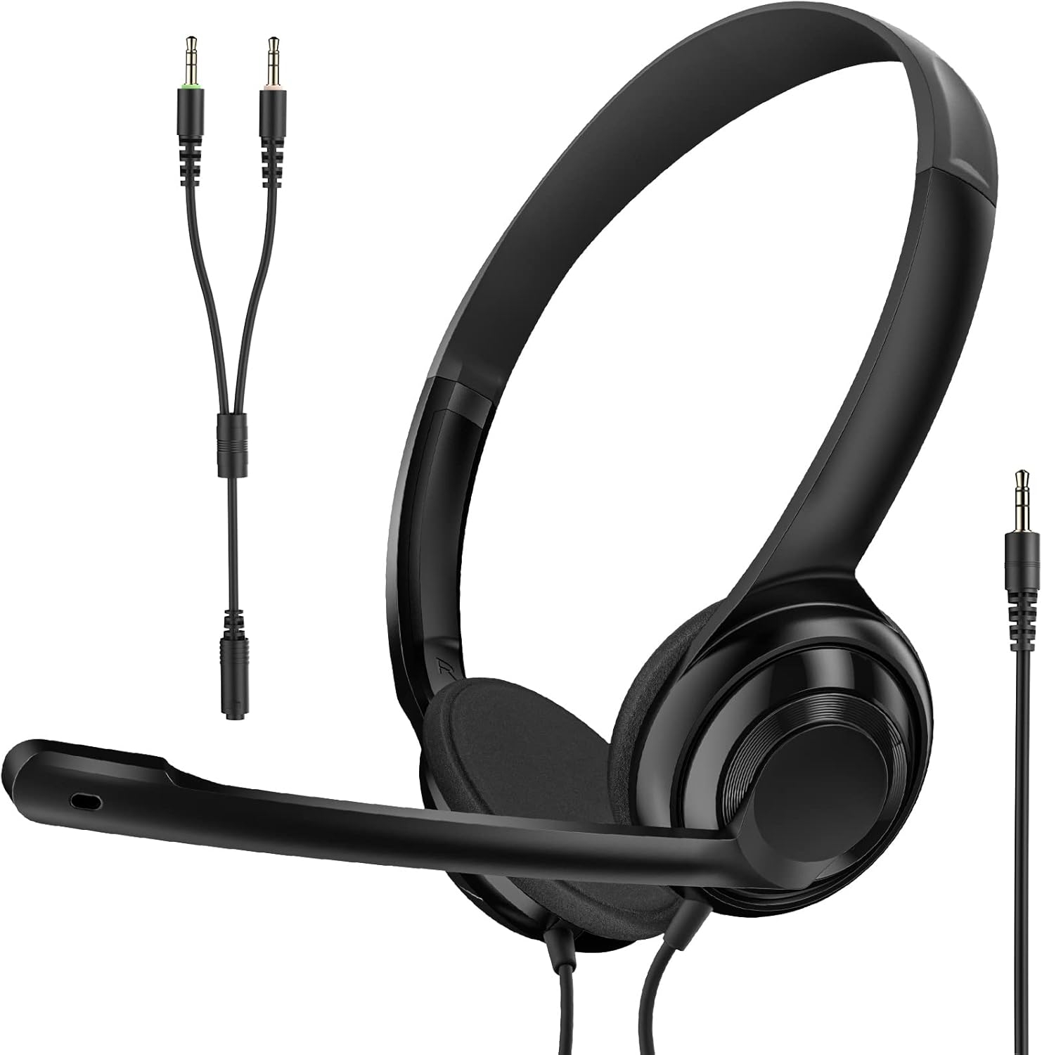Wired Headphones with Noise Cancelling Mic, 3.5mm Jack/1in2 Adapter