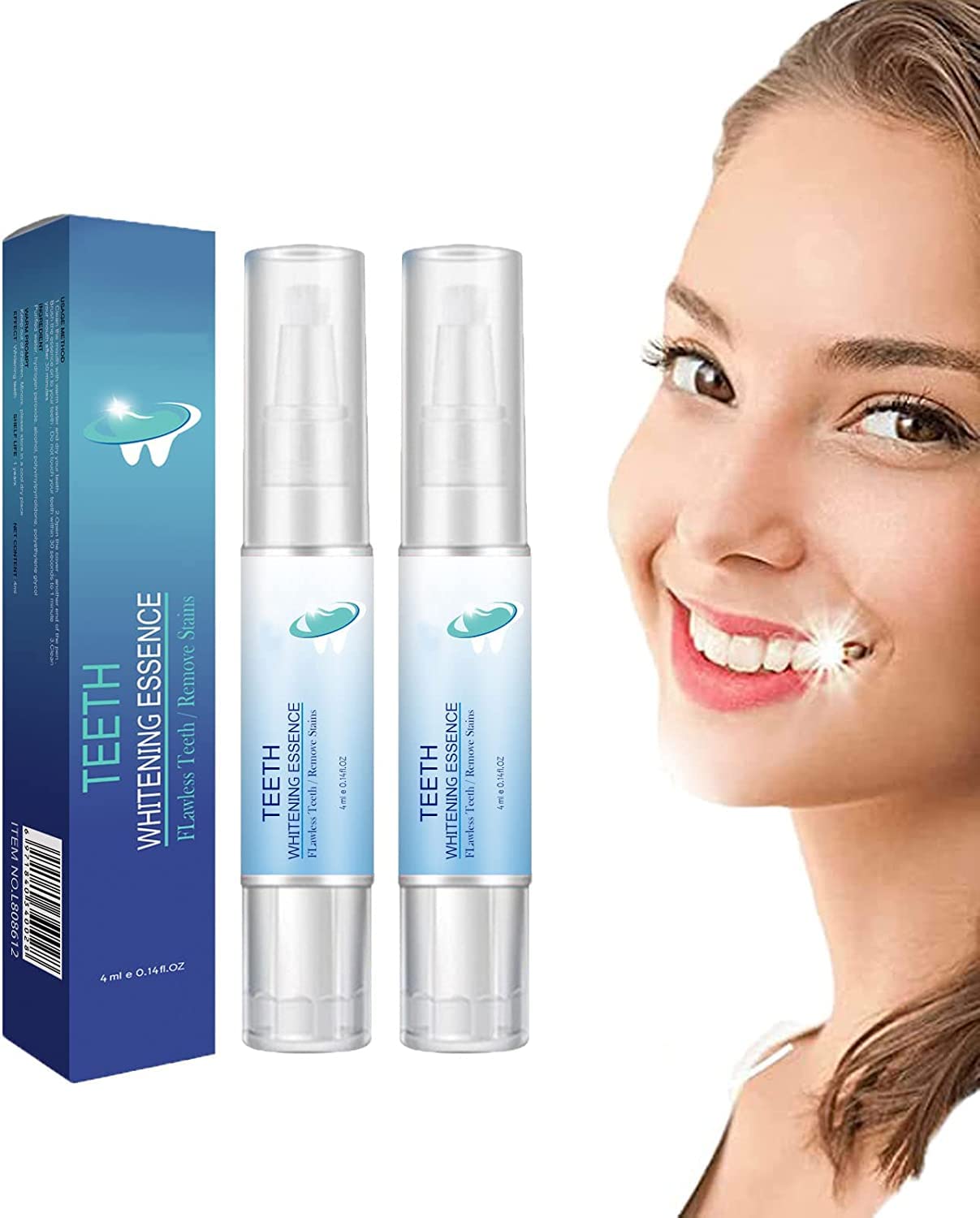 K.KIECHEL LANTHOME Teeth Whitening Essence,Teeth Whitening Pen,Teeth Whitening Kit,Teeth Whitening Gel,Intensive Stain Removal Teeth Reduce Yellowing (2PCS), 4 Count (Pack of 1)