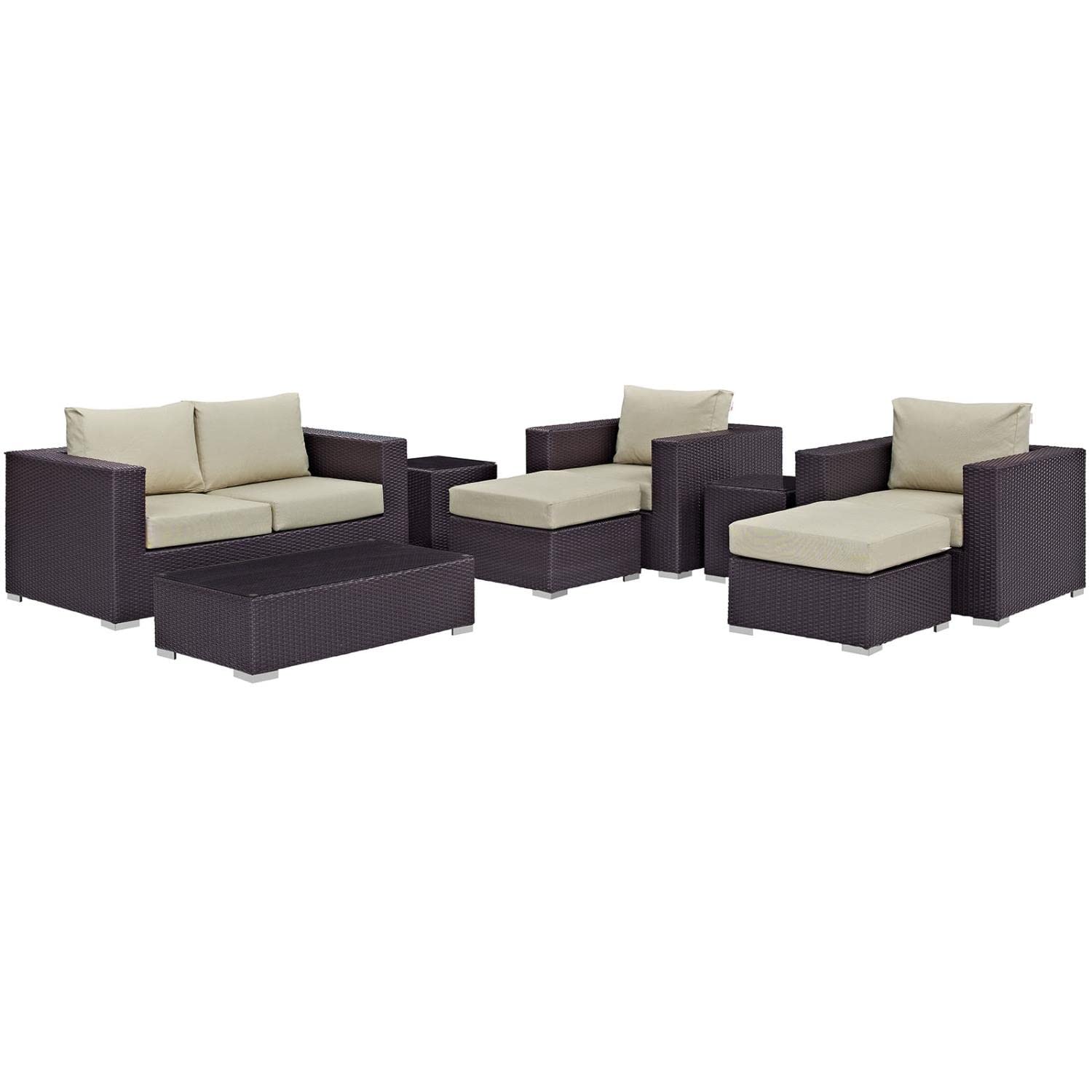 Amazon.com: Modway Convene 8-Piece Outdoor Patio Sofa Set with