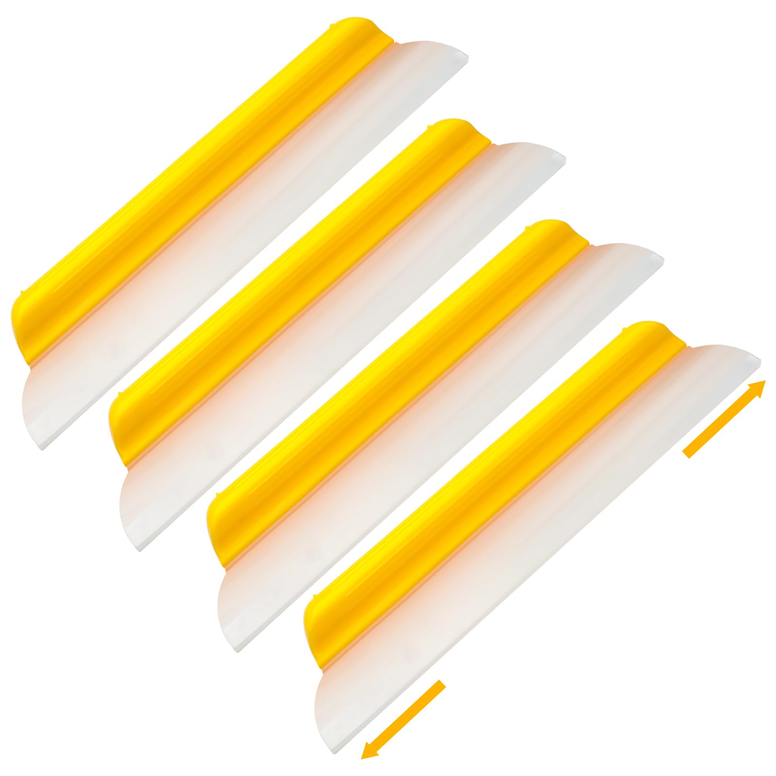 4 Pack 14 Inch Car Drying Squeegee Yellow Silicone Window Blade