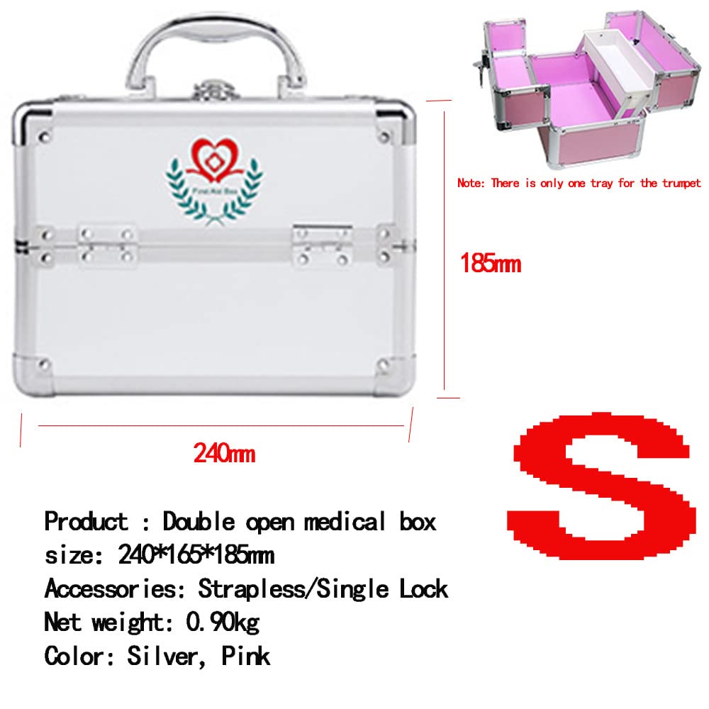 Caja De Primeros Auxilios De Gran Capacidad, Caja De Primeros Auxilios Multicapa, Caja De Almacenamiento Grande Portátil, Caja De Primeros Auxilios,Silver-S